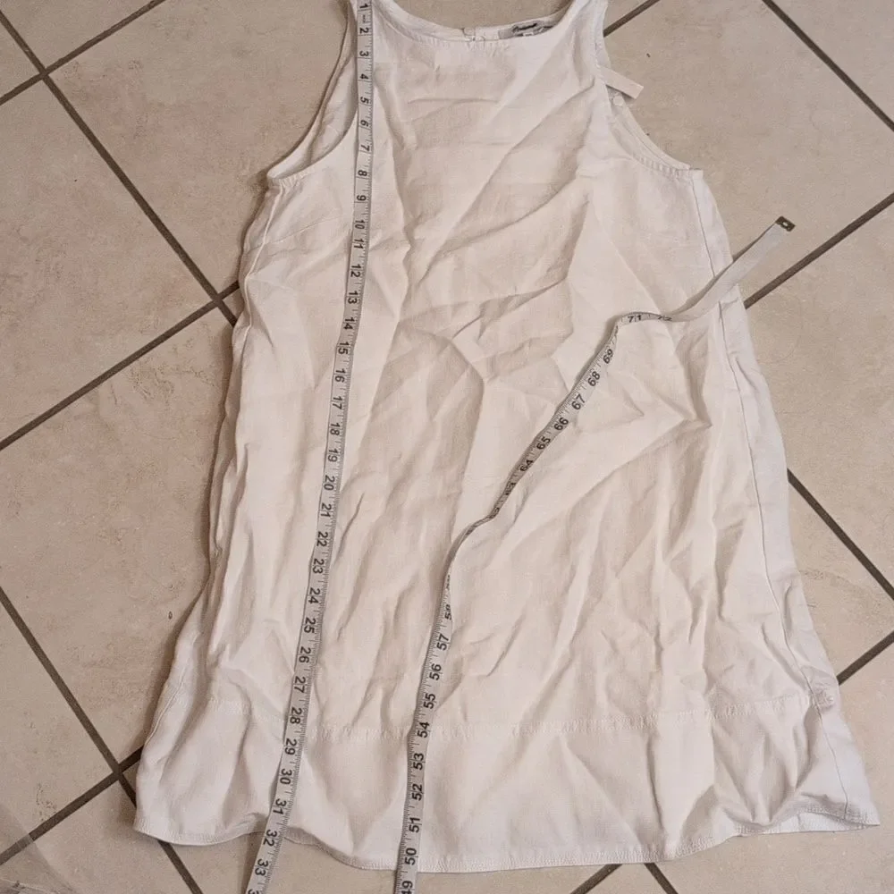 NWT Madewell Linen Dress White Shift Mini With pockets Size XXS - Picture 9 of 13